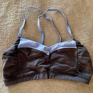 Womens Lululemon Grey and Baby Blue Athletic Sports Bra